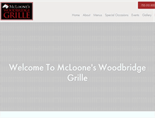 Tablet Screenshot of mclooneswoodbridgegrille.com